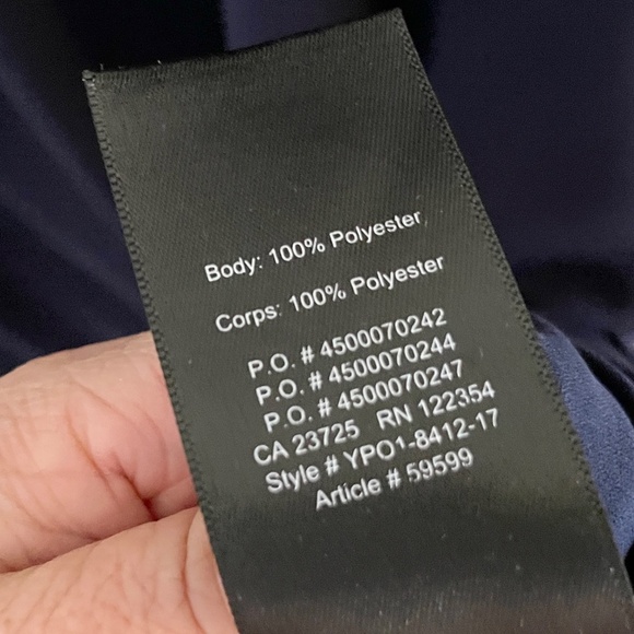 Aritzia Babaton Maxi dress Jeremy Navy blue Lined V neckline/back Minimalis L - Picture 9 of 10